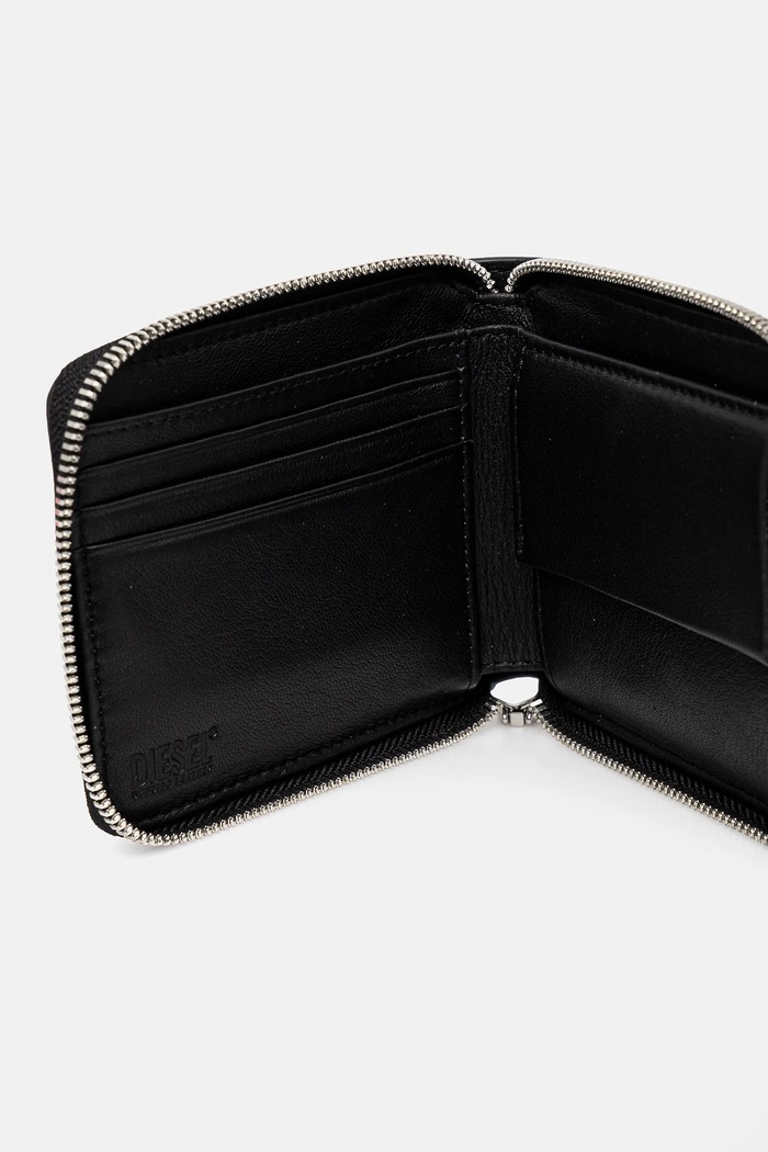 Accesorii Diesel portofel de piele DSL 3D- BI FOLD COIN ZIP XS X10007.PR818 negru