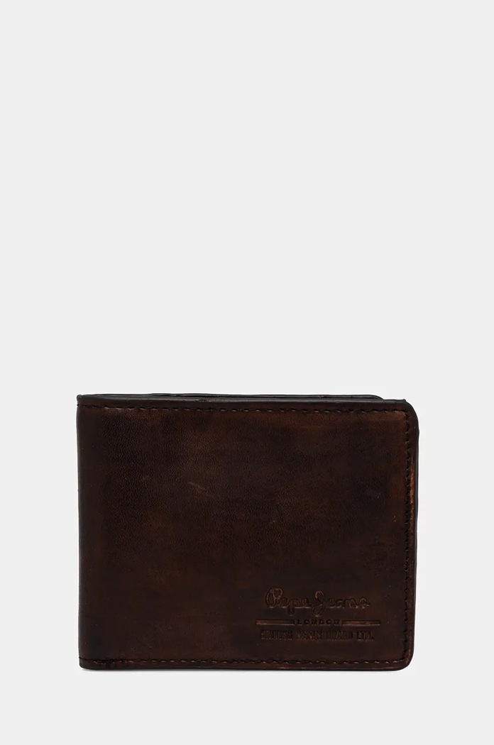 Кожен портфейл Pepe Jeans TATE WALLET гладка кожа кафяв PM070387