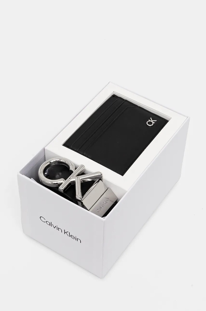 Ζώνη και δερμάτινη κάρτα Calvin Klein K50K512541 μαύρο