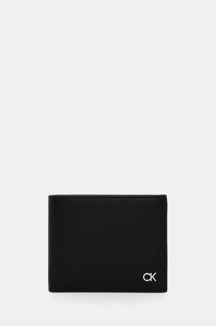 Кожен портфейл Calvin Klein гладка кожа черен K50K512294