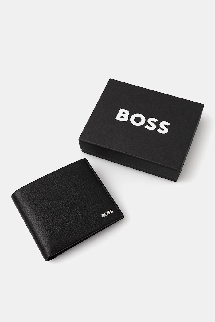 BOSS portfel skórzany New Crosstown_4ccC czarny 50529513