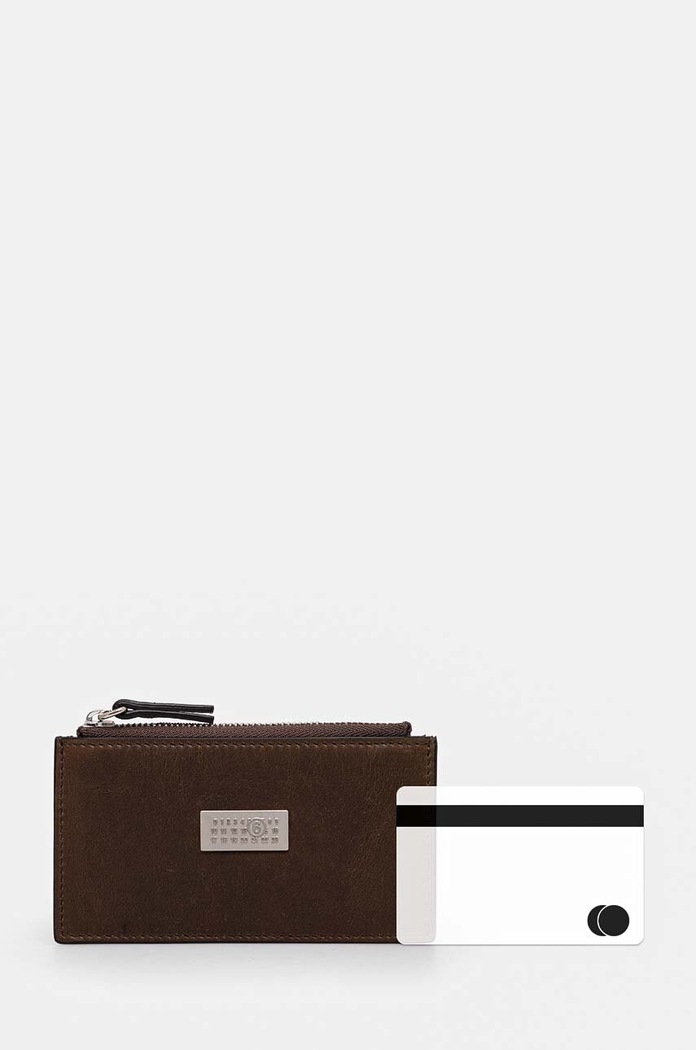 Kožená peněženka MM6 Maison Margiela SA5UI0016.P7179 hnědá