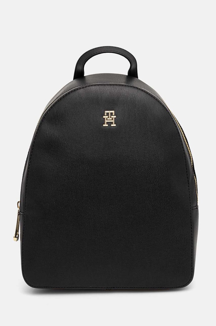 Σακίδιο πλάτης Tommy Hilfiger απομίμηση λείου δέρματος μαύρο AW0AW16440