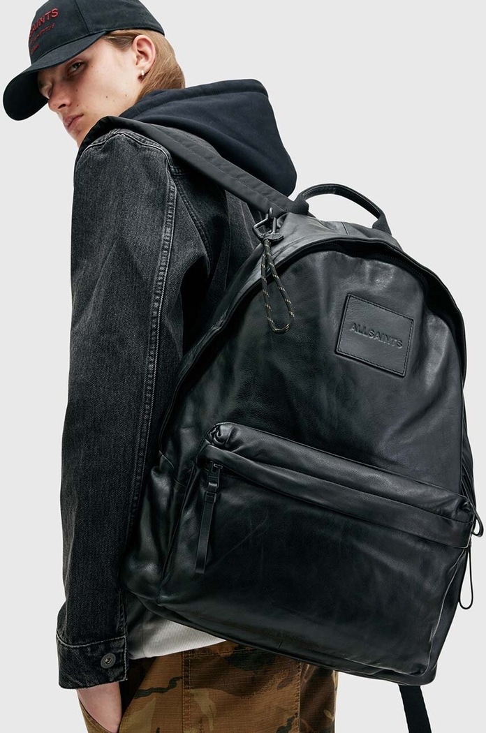 AllSaints Kožený ruksak AllSaints CARABINER BACKPACK M164XB