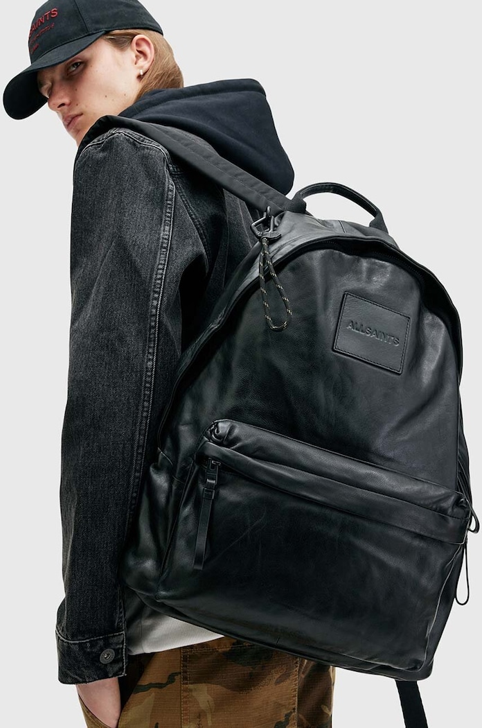 AllSaints Kožený ruksak AllSaints CARABINER BACKPACK M164XB