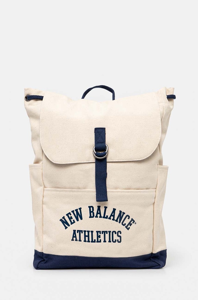 Bavlnený batoh New Balance potlač béžová LAB23170NNY