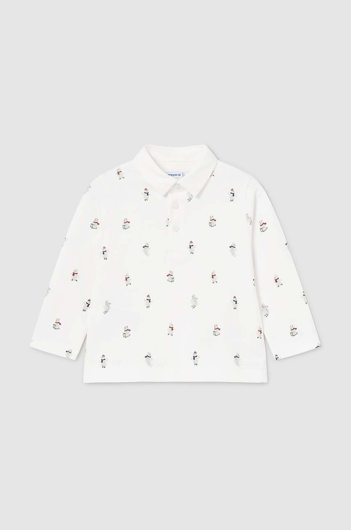 Mayoral tricouri polo din bumbac pentru bebeluși cu modele bej 2182.3A.Baby.9BYH