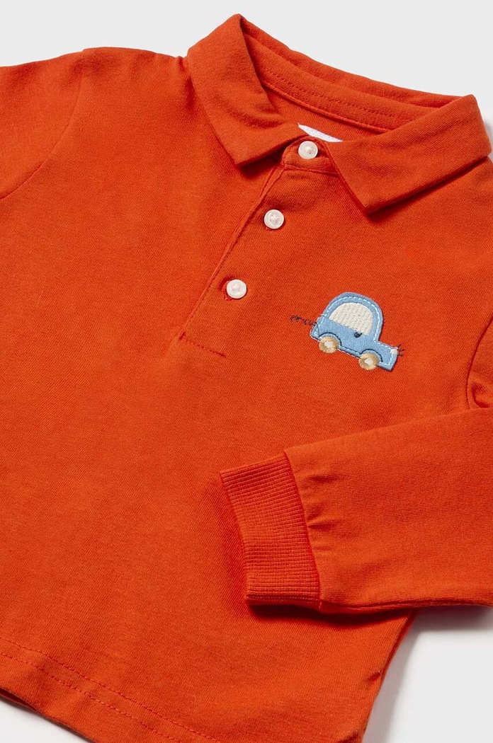 Otroške bombažne polo majice Mayoral 2184.3D.Baby.9BYH oranžna AW24