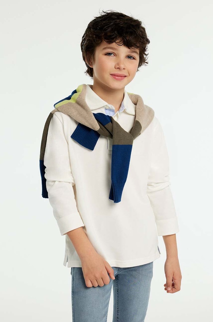 Mayoral polo bawełniane dziecięce bawełna beżowy 7104.7C.Junior.9BYH