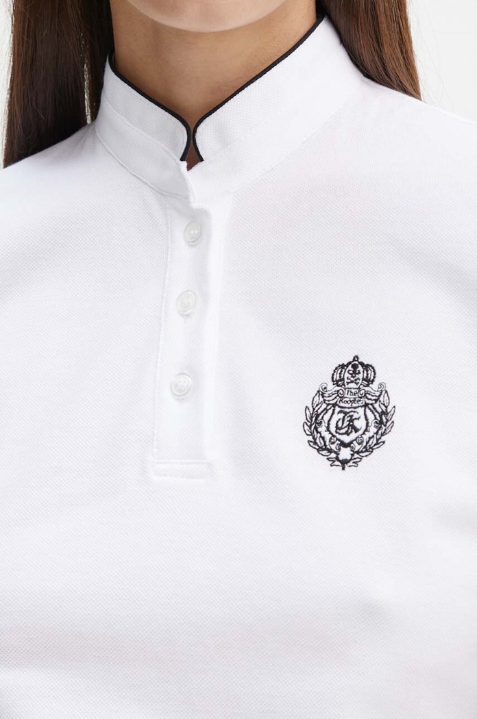 Bavlnené polo tričko The Kooples FPOC29010K biela
