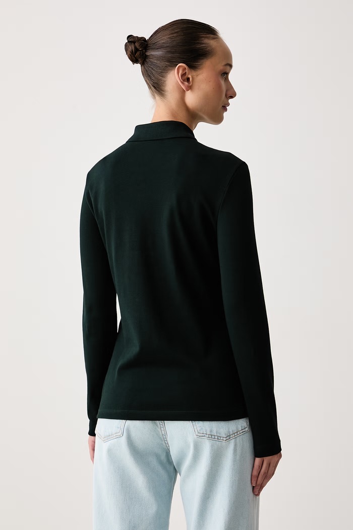 Lacoste Longsleeve damski bawełniany z elastanem zielony PF5464