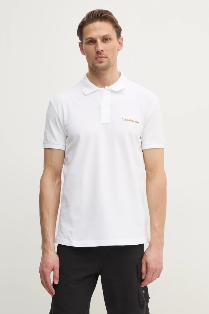 Polo tričko Calvin Klein Jeans biela J30J325664
