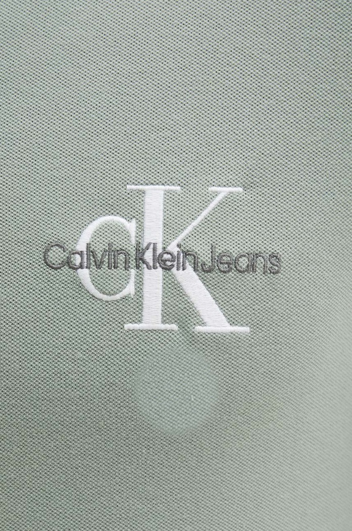 Тениска с яка Calvin Klein Jeans сив J30J325664