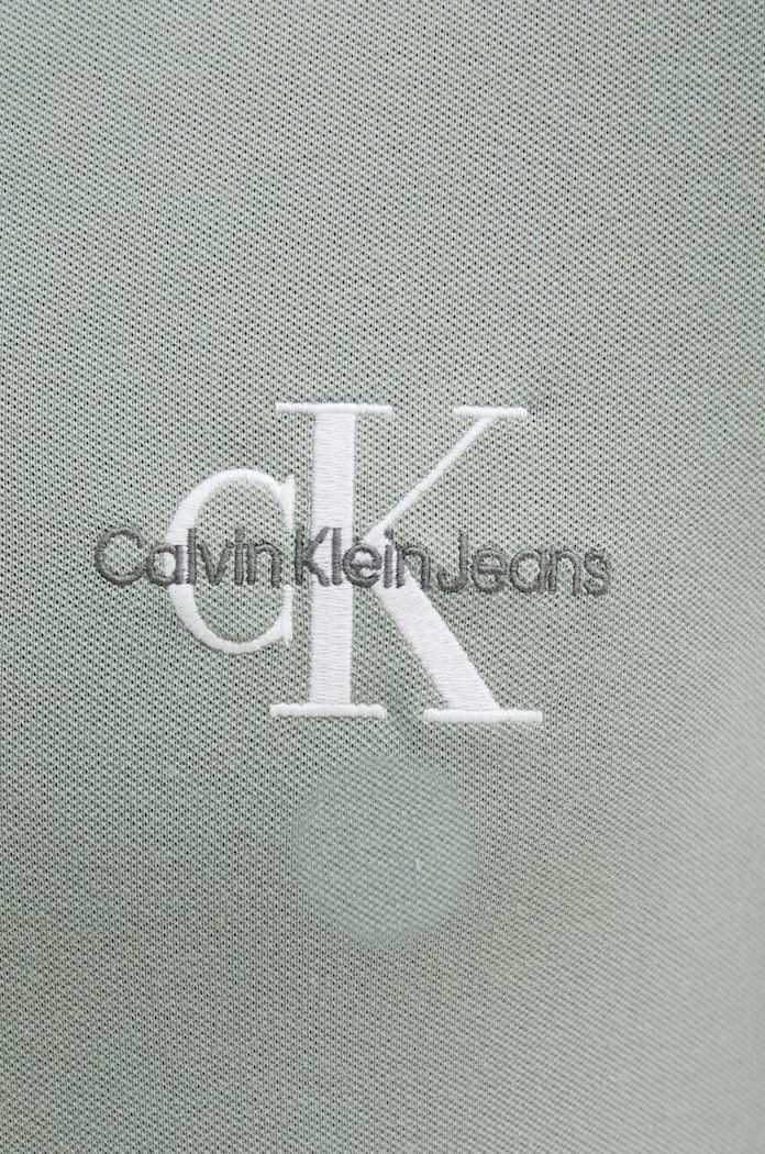 Тениска с яка Calvin Klein Jeans сив J30J325664