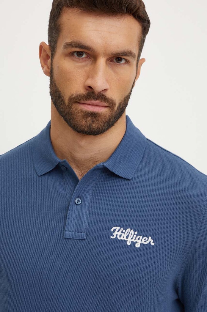 Îmbrăcăminte Tommy Hilfiger polo de bumbac MW0MW35603 albastru