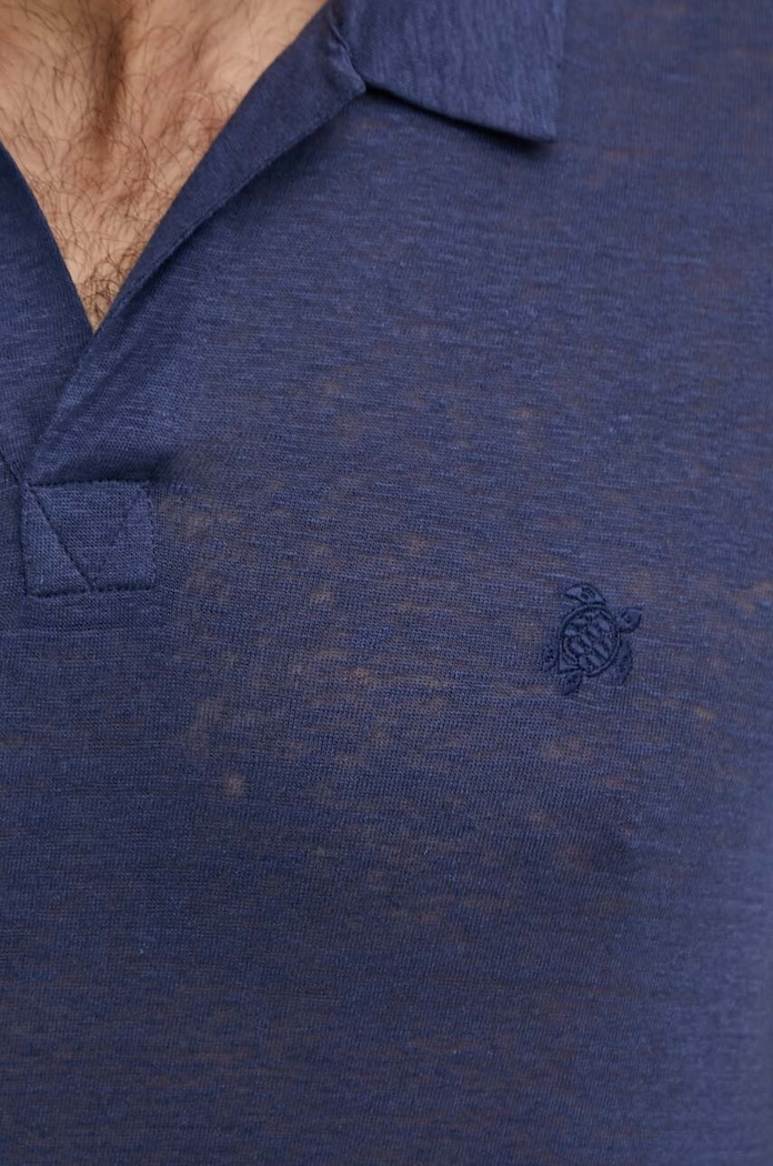 Vilebrequin polo bărbătesc din in PYRAMID PYRE9O00 bleumarin