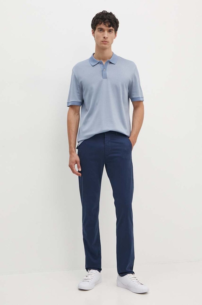 Bavlněné polo tričko BOSS 50518563 modrá AW24