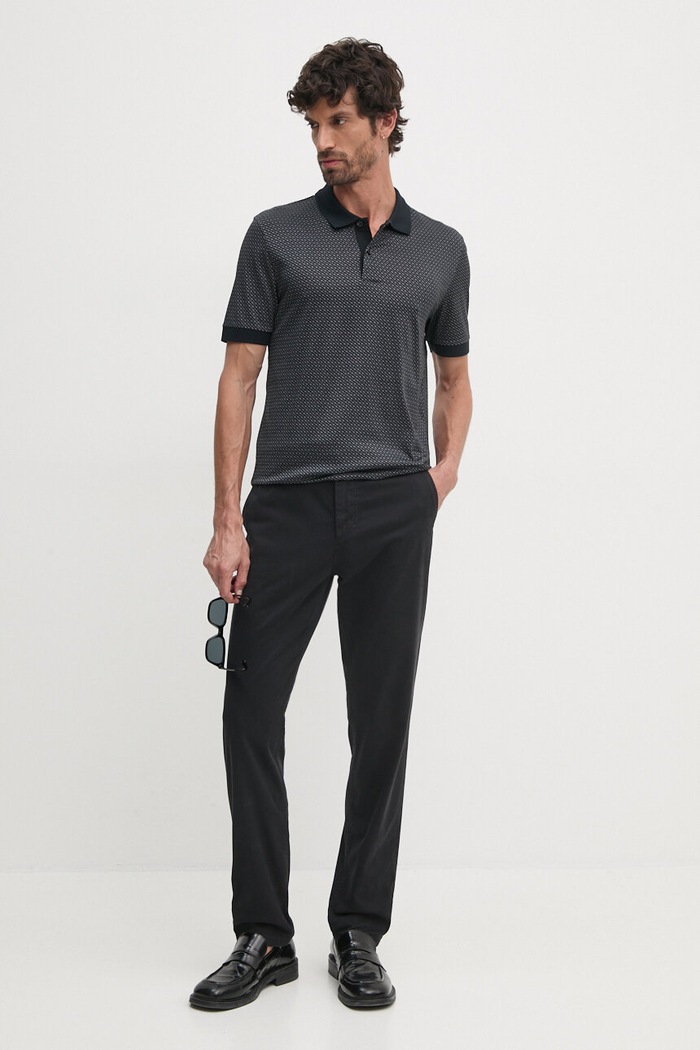 Bavlněné polo tričko BOSS 50518877 šedá AW24