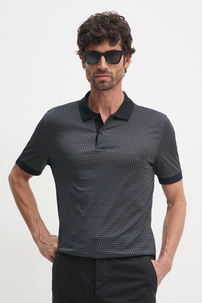 Bavlněné polo tričko BOSS šedá 50518877