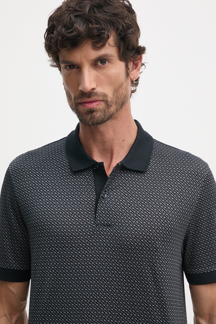 Bavlněné polo tričko BOSS 50518877 šedá