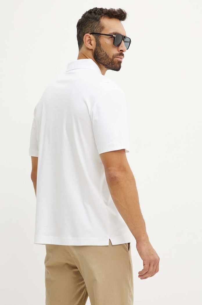 BOSS polo bawełniane C-Parris 01 50520297 biały AW25