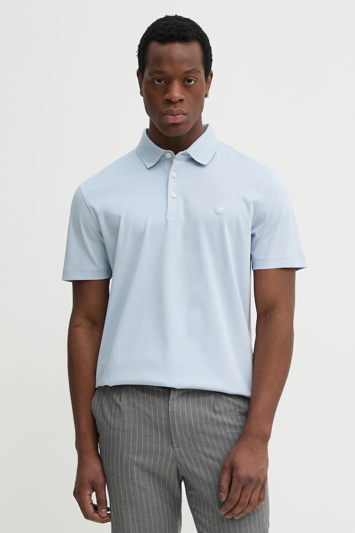 BOSS polo de bumbac C-Parris 01 regular albastru 50520297