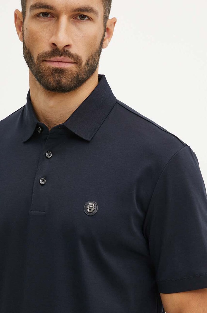 Oblečení Bavlněné polo tričko BOSS C-Parris 01 50520297 námořnická modř
