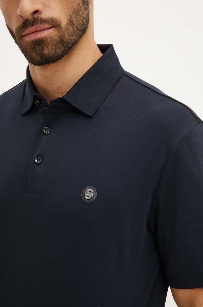 Bavlněné polo tričko BOSS C-Parris 01 námořnická modř 50520297
