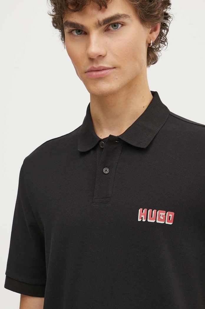 Pamučna polo majica HUGO crna 50516651