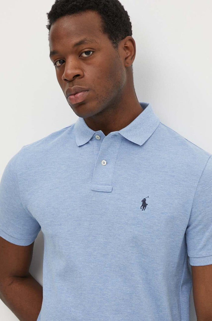 Bombažen polo Polo Ralph Lauren modra 710666998