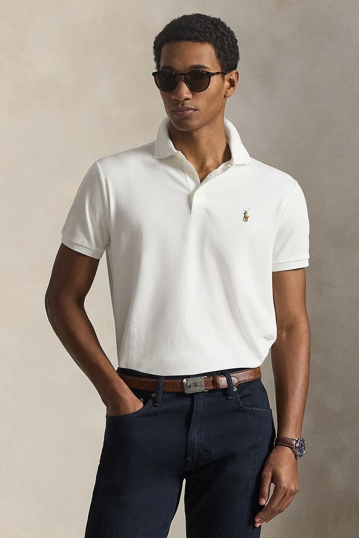 Polo Ralph Lauren Polo męskie bawełniane biały 710713130