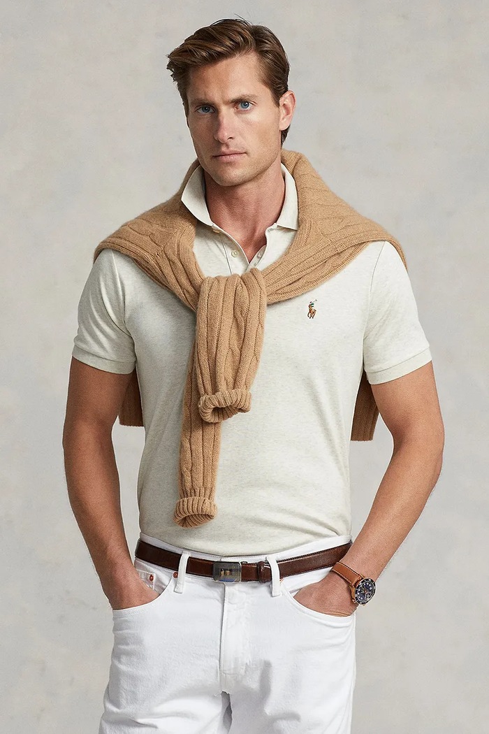 Bavlněné polo tričko Polo Ralph Lauren bílá 710713130