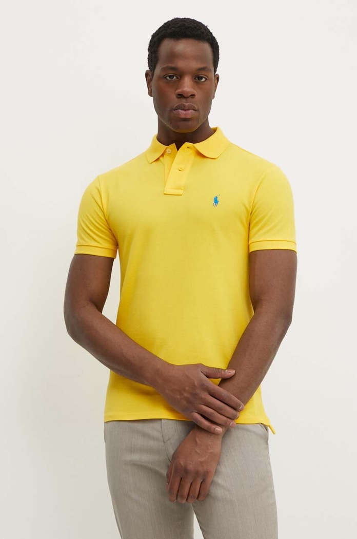 Pamučna polo majica Polo Ralph Lauren zlatna 710795080