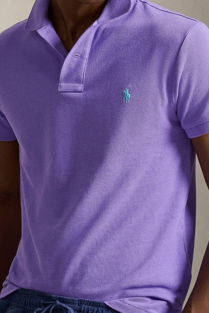 Bavlnené polo tričko Polo Ralph Lauren fialová 710795080