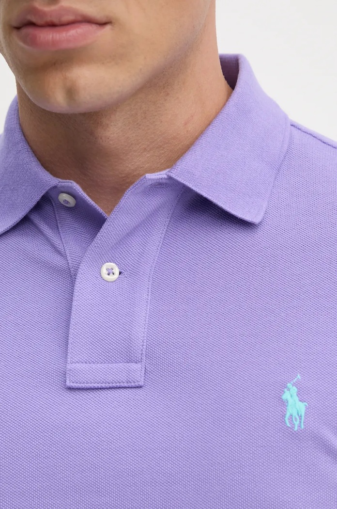 Bavlnené polo tričko Polo Ralph Lauren 710795080 fialová