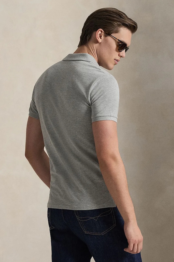 Βαμβακερό μπλουζάκι πόλο Polo Ralph Lauren 710795080 γκρί SS26