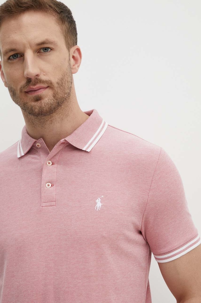 Polo tričko Polo Ralph Lauren hladký růžová 710941492