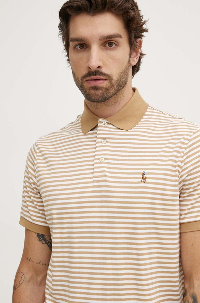Polo Ralph Lauren polo bawełniane brązowy 710941504