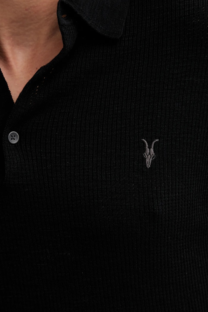 Pamučna polo majica AllSaints AUBREY SS AllSaints crna M020KA