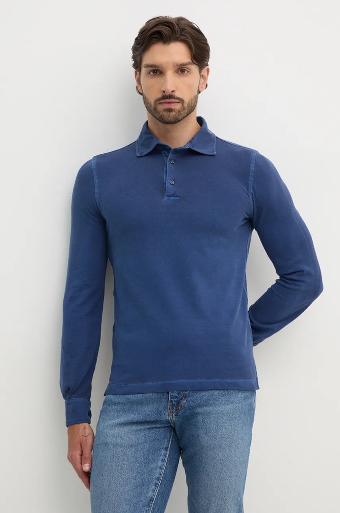 United Colors of Benetton longsleeve z elastanem granatowy 3WG9U3026