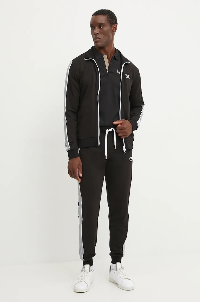 Памучна тениска с яка EA7 Emporio Armani PJOLZ.6DPF09.0200 черен AW24