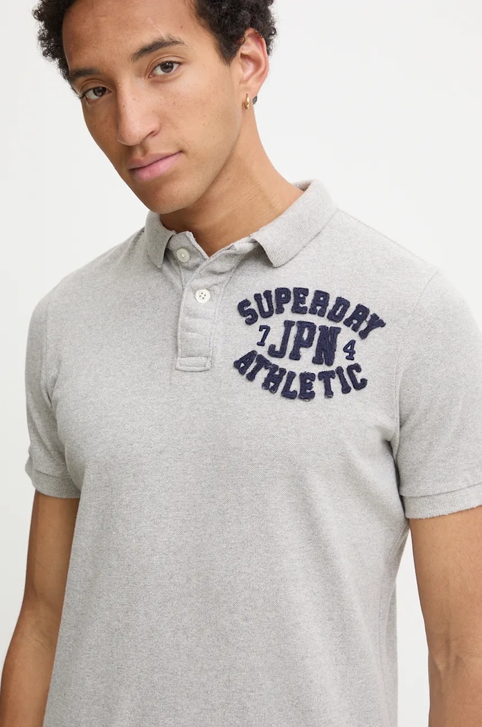 Bavlněné polo tričko Superdry šedá M1110396A.41Q