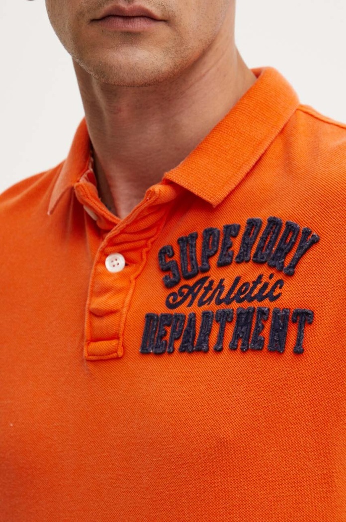 Bavlněné polo tričko Superdry M1110396A.TSW oranžová