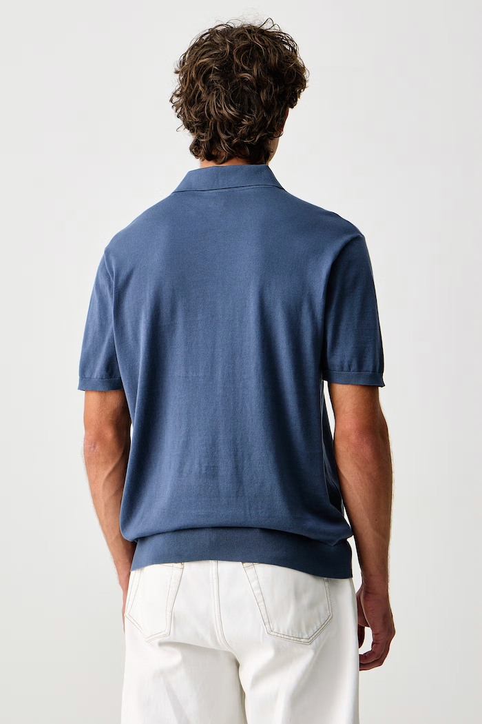 Odzież Armani Exchange Polo swetrowe męskie bawełniane 8NZF5D.ZM3JZ niebieski