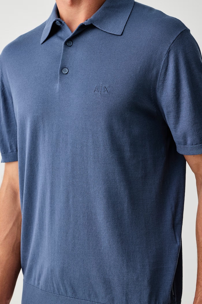 Polo maglione da uomo in cotone Armani Exchange 8NZF5D.ZM3JZ blu