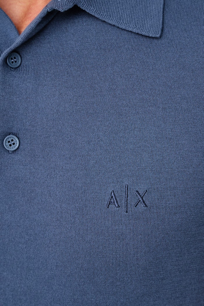 Polo swetrowe męskie bawełniane Armani Exchange niebieski 8NZF5D.ZM3JZ
