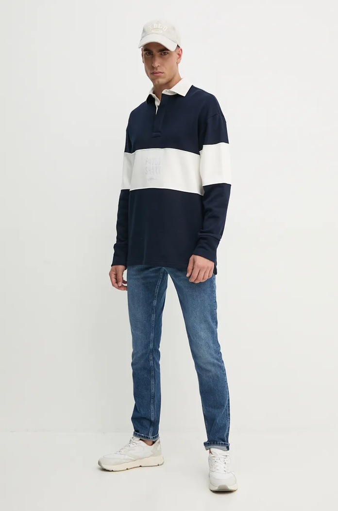 Памучен суичър Paul&Shark 14311859 тъмносин AW24