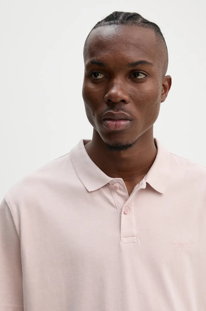 Bombažen polo Levi's A6735 roza