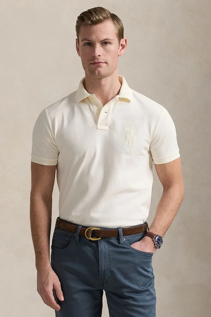 Polo Ralph Lauren polo bawełniane bawełna beżowy 710938137