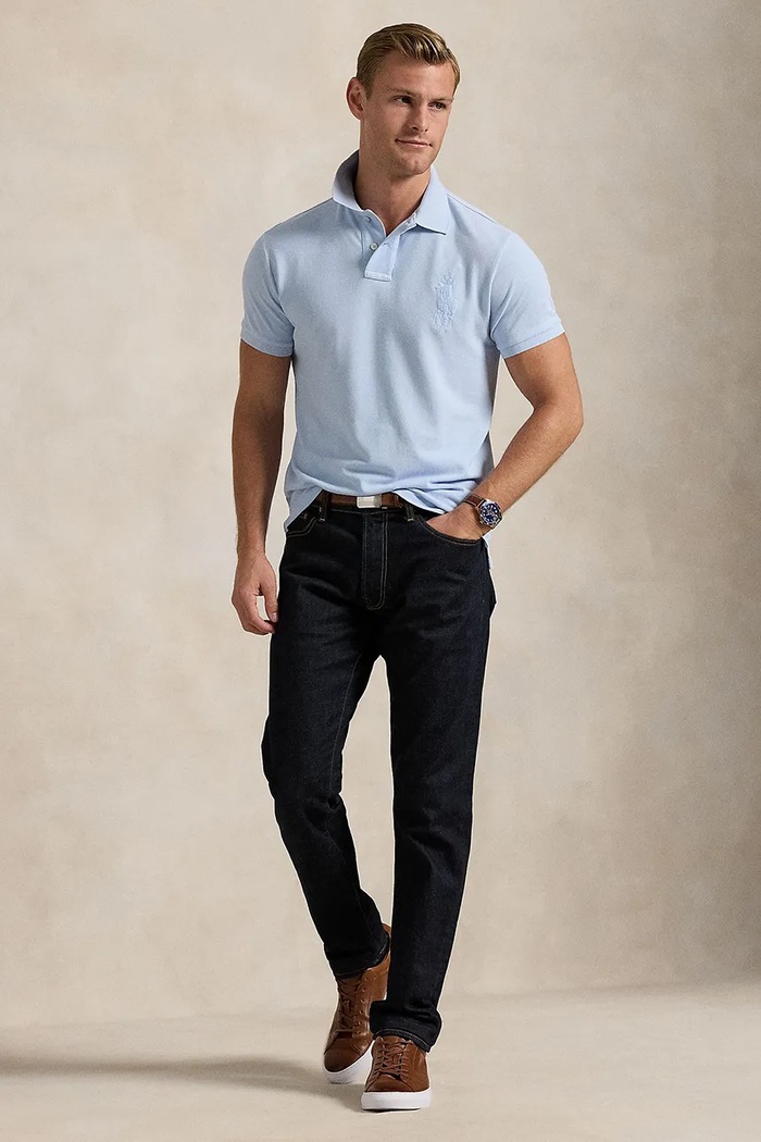 Ρούχα Βαμβακερό μπλουζάκι πόλο Polo Ralph Lauren 710938137 μπλε
